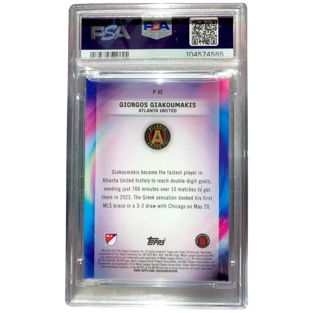 2023 Topps Chrome MLS Pearlers Orange #P-32 Giorgos Giakoumakis /25 PSA 9 Mint